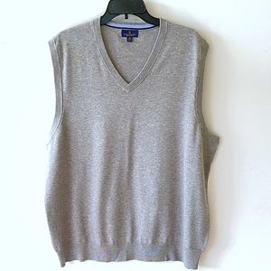Brooks Brothers Men’s Supima Cotton Sweater Vest Gray XXL V-Neck